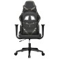 Cadeira gaming massagens couro artificial preto e camuflagem