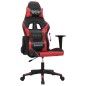 Cadeira gaming massagens couro artificial preto e vermelho