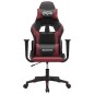 Cadeira gaming massagens couro artificial preto/vermelho tinto