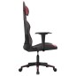 Cadeira gaming massagens couro artificial preto/vermelho tinto