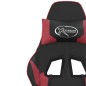 Cadeira gaming massagens couro artificial preto/vermelho tinto