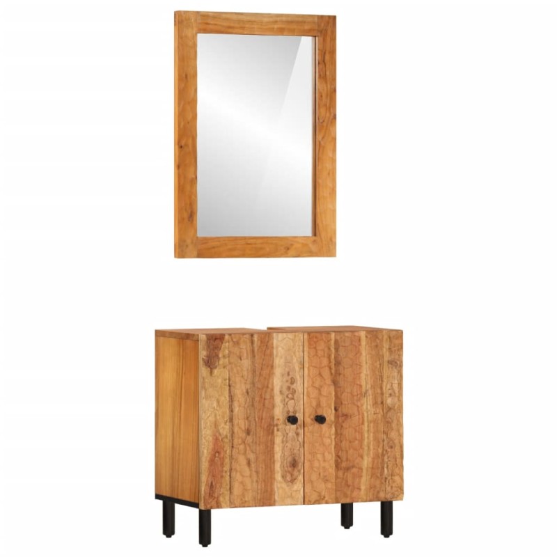 2 pcs conjunto de móveis para casa de banho acácia maciça-Conjuntos de móveis para casa de banho-Home Retail