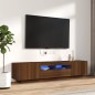 Conjunto móveis de TV 2pcs c/ LEDs madeira carvalho castanho