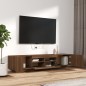 Conjunto móveis de TV 2pcs c/ LEDs madeira carvalho castanho