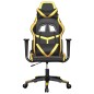 Cadeira gaming massagens couro artificial preto e dourado