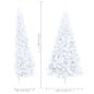 Meia árvore Natal artificial pré-iluminada c/ bolas branco