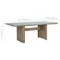 Mesa de jantar jardim 200x100x74 cm vidro e vime PE castanho