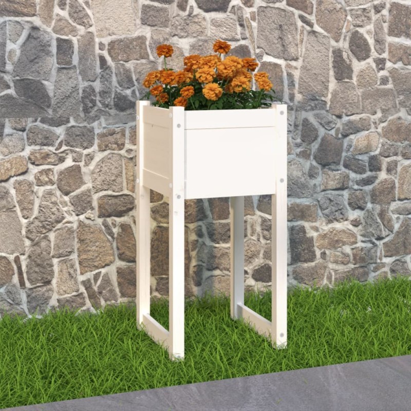 Vaso/floreira 40x40x81 cm pinho maciço branco-Vasos e floreiras-Home Retail