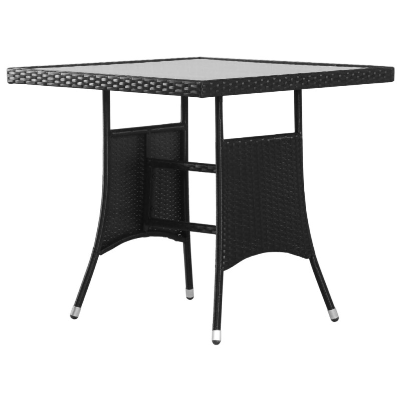 Mesa de jardim em vime PE 80x80x74 cm preto-Mesas de jardim-Home Retail