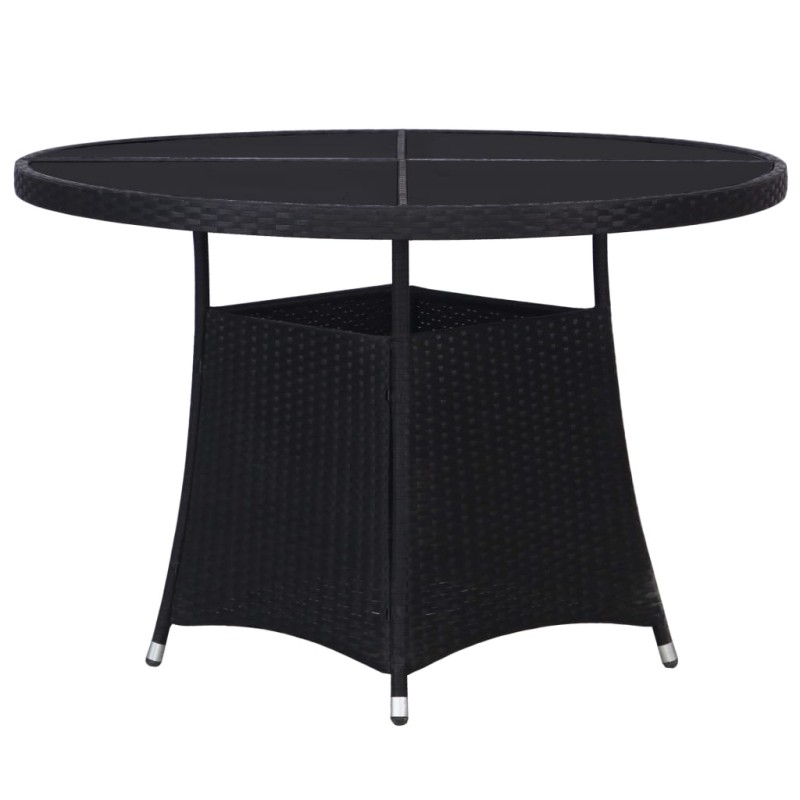 Mesa de jardim em vime PE 110x74 cm preto-Mesas de jardim-Home Retail