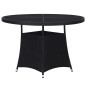 Mesa de jardim em vime PE 110x74 cm preto