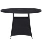 Mesa de jardim em vime PE 110x74 cm preto