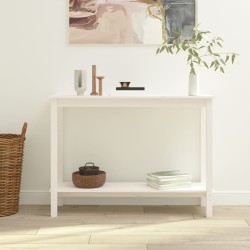 Mesa consola 110x40x80 cm pinho maciço branco