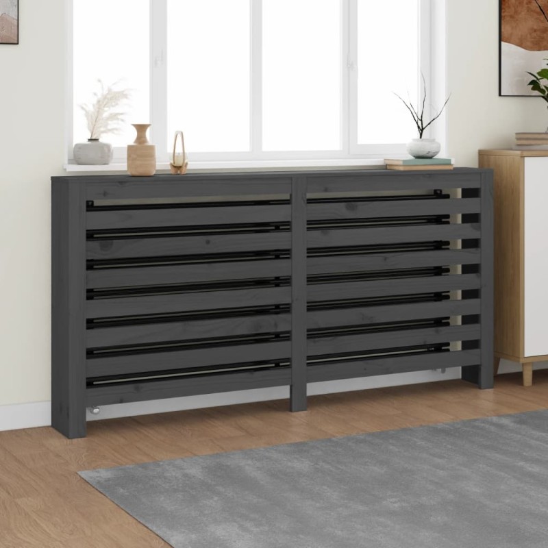 Cobertura de radiador 169x19x84 cm pinho maciço cinza-Acessórios para aquecedores-Home Retail