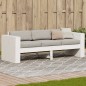 Sofá de 3 lugares para jardim 189x60x62 cm pinho maciço branco