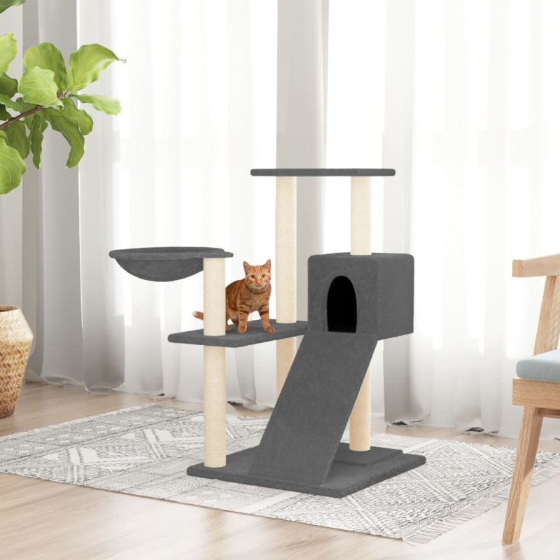 Árvore p/ gatos c/ postes arranhadores sisal 82 cm cinza-escuro-Móveis para gatos-Home Retail