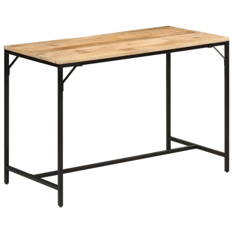 Mesa jantar 110x55x75 cm madeira mangueira maciça áspera/ferro-Mesas de cozinha e de sala de jantar-Home Retail