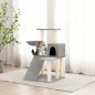 Árvore p/ gatos c/ postes arranhadores sisal 82 cm cinza-claro