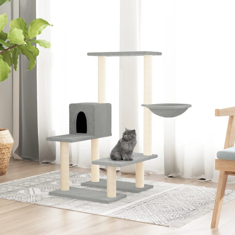 Árvore p/ gatos c/ arranhadores sisal 94,5 cm cinza-claro-Móveis para gatos-Home Retail