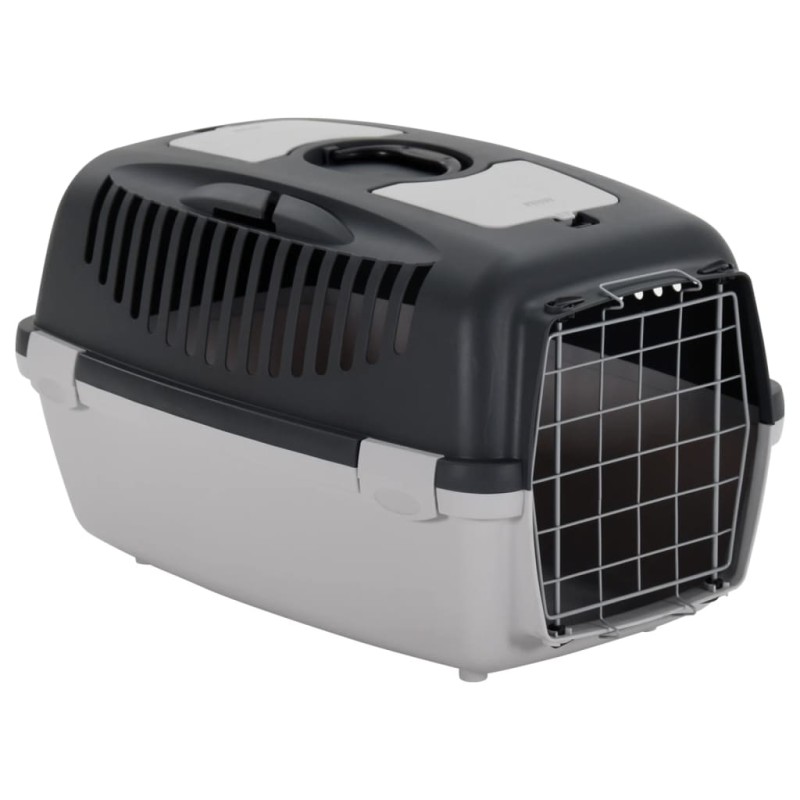 Transportadora animais de estimação 61x40x38 cm PP cinza/preto-Transportadoras e malas para animais-Home Retail