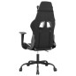 Cadeira gaming massagens couro artificial preto e branco