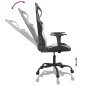 Cadeira gaming massagens couro artificial preto e branco