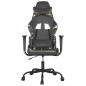 Cadeira gaming massagens couro artificial preto e camuflagem