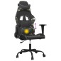 Cadeira gaming massagens couro artificial preto e camuflagem