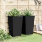 Vasos/floreiras 2 pcs 32,5x32,5x57 cm PP preto