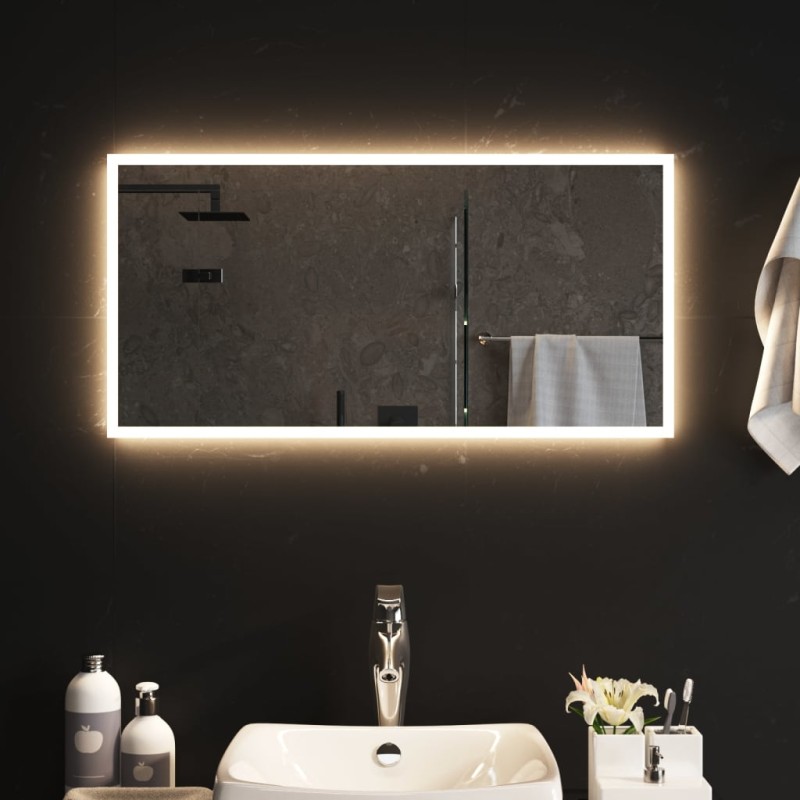 Espelho de casa de banho com luzes LED 80x40 cm-Espelhos-Home Retail