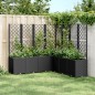 Vaso/floreira de jardim c/ treliça 160x160x140 cm PP preto