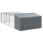 Casota p/ cães c/ parque 197x396x110 cm aço galvaniz. antracite