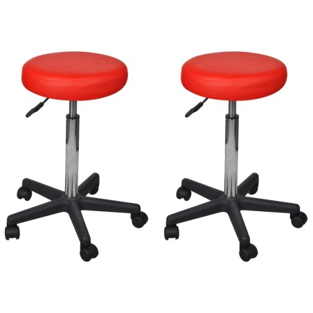 Bancos de escritório 2 pcs 35,5x84 cm couro artificial vermelho