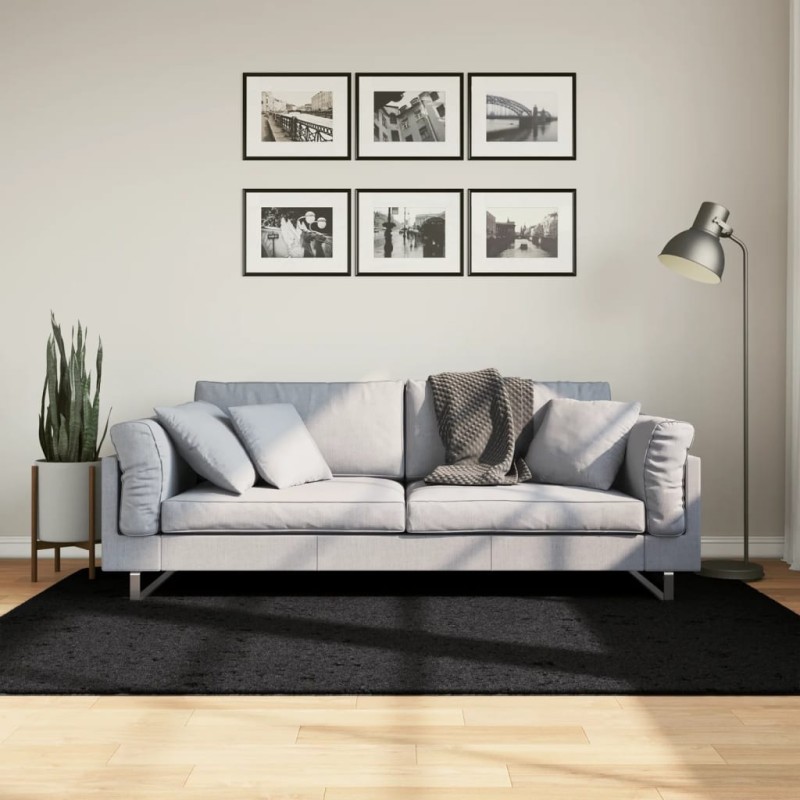 Tapete de pelo curto OVIEDO 140x200 cm preto-Tapetes-Home Retail