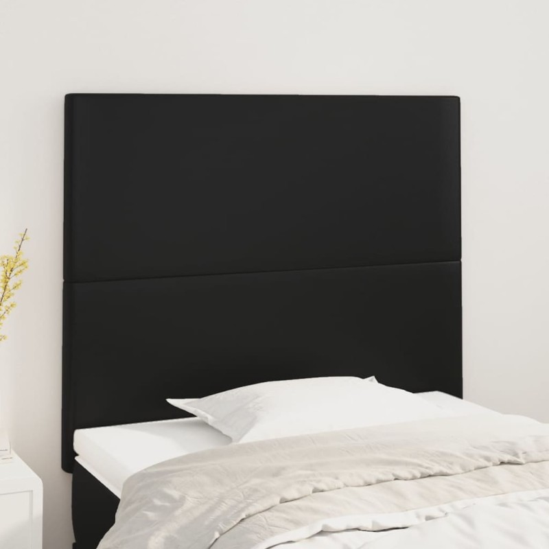 Cabeceira de cama 2 pcs couro artificial 100x5x78/88 cm preto-Cabeceiras e estribos de camas-Home Retail