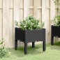 Vaso/floreira de jardim c/ pernas 40x40x42 cm PP preto