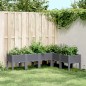 Vaso/floreira de jardim c/ pernas 160x120x42 cm PP cinzento