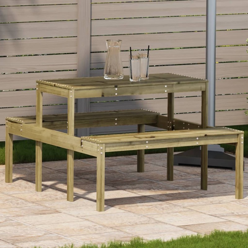 Mesa de piquenique 110x134x75 cm madeira de pinho impregnada-Mesas de jardim-Home Retail