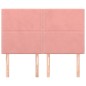 Cabeceira de cama 4 pcs veludo 72x5x78/88 cm rosa