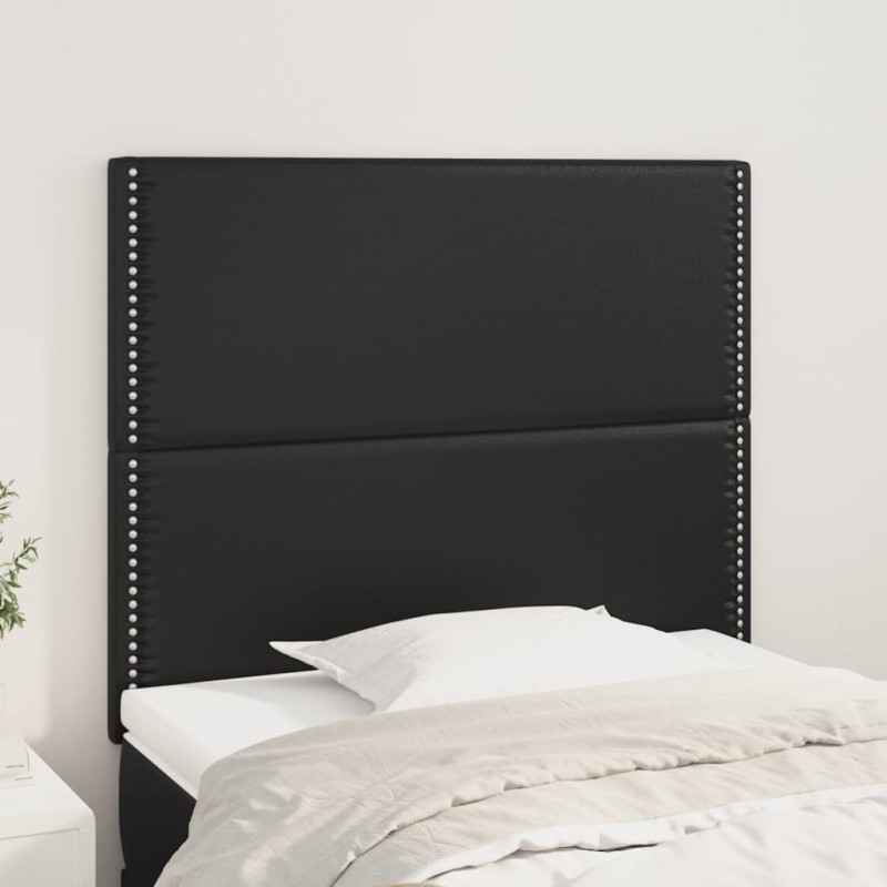 Cabeceira de cama 2 pcs couro artificial 90x5x78/88 cm preto-Cabeceiras e estribos de camas-Home Retail