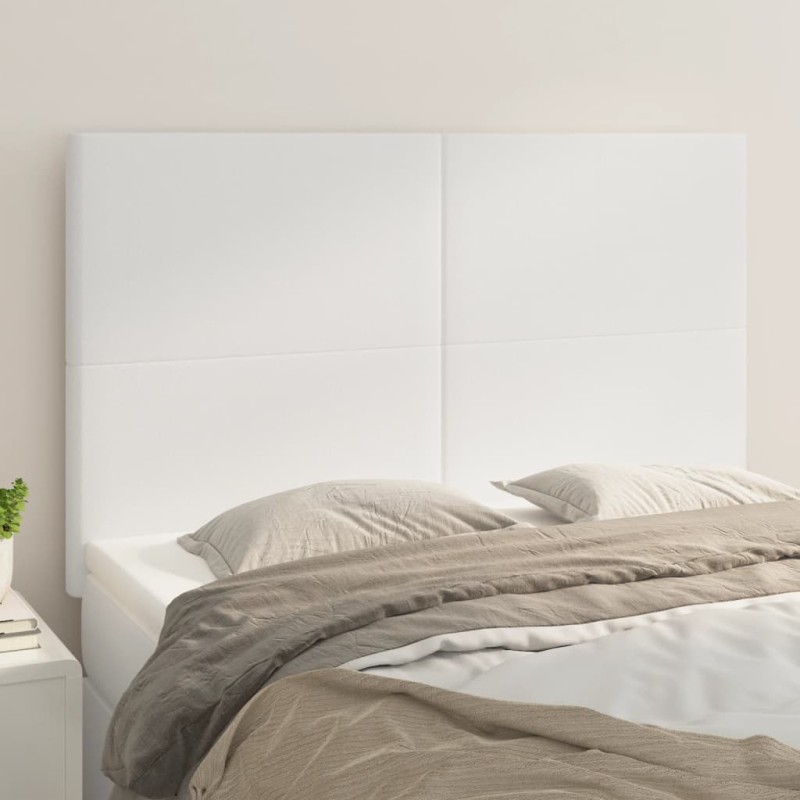 Cabeceira de cama 4 pcs couro artificial 72x5x78/88 cm branco-Cabeceiras e estribos de camas-Home Retail