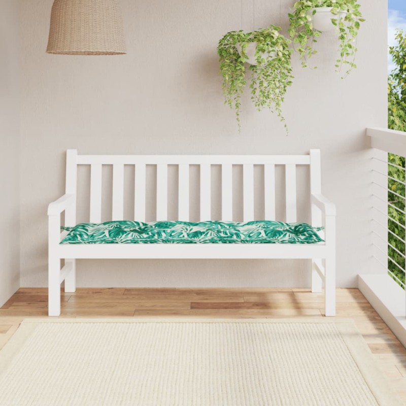 Almofadão banco jardim 150x50x7 cm tecido oxford padrão folhas-Almofadas para poltronas e sofás-Home Retail