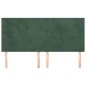 Cabeceira de cama 4 pcs veludo 90x5x78/88 cm verde-escuro