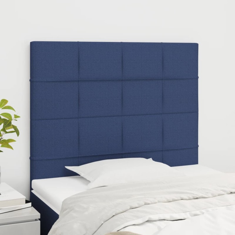 Cabeceira de cama 2 pcs tecido 100x5x78/88 cm azul-Cabeceiras e estribos de camas-Home Retail