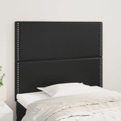 Cabeceira de cama 2 pcs couro artificial 80x5x78/88 cm preto