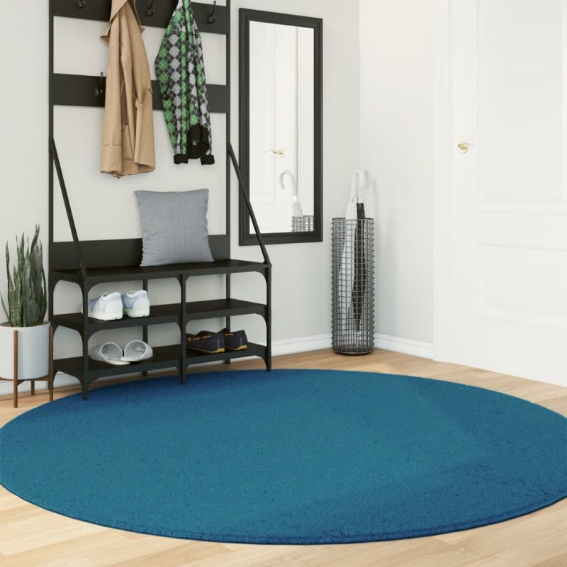 Tapete de pelo curto OVIEDO Ø 200 cm turquesa-Tapetes-Home Retail