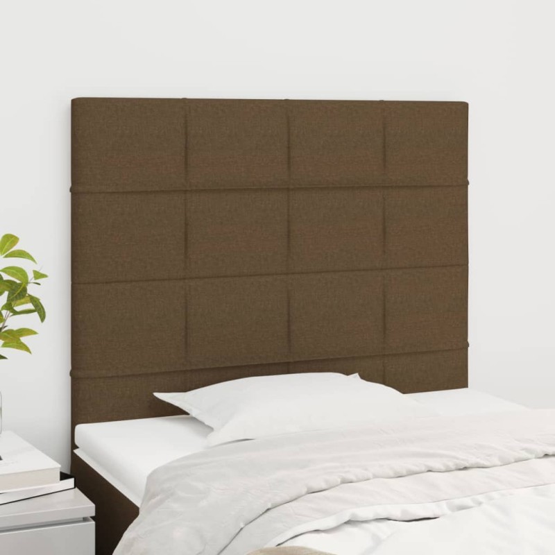 Cabeceira de cama 2 pcs tecido 80x5x78/88 cm castanho-Cabeceiras e estribos de camas-Home Retail