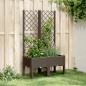 Vaso/floreira de jardim c/ treliça 80x40x142 cm PP castanho