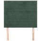 Cabeceira de cama 2 pcs veludo 100x5x78/88 cm verde-escuro