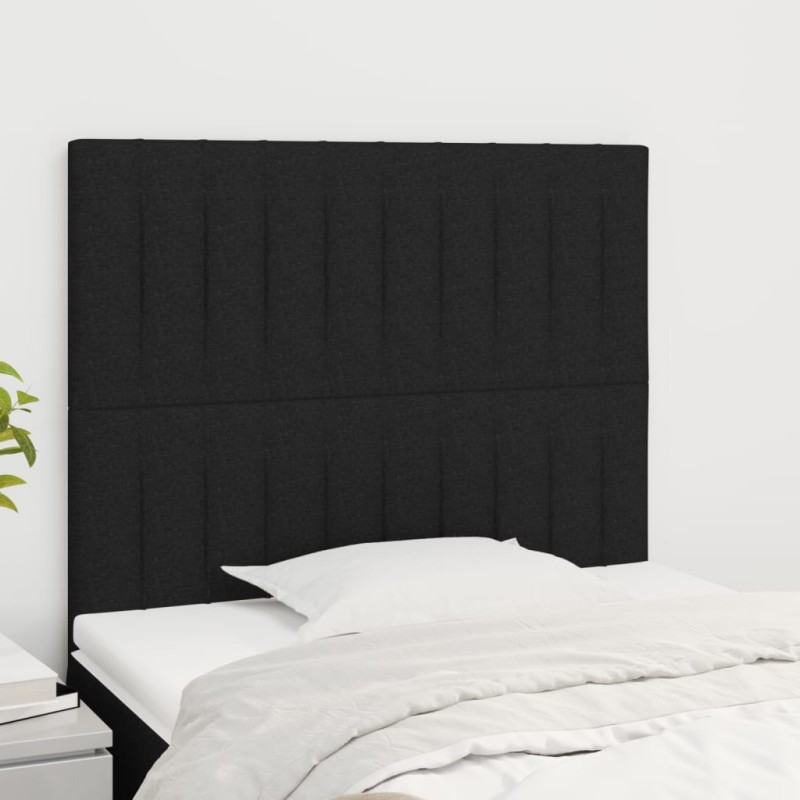 Cabeceira de cama 2 pcs tecido 100x5x78/88 cm preto-Cabeceiras e estribos de camas-Home Retail